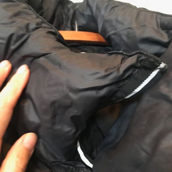 Blanc Noir 80%Down 20%Feather Fill Mixed Material Puffer AsymmetricJacket Coat S - Picture 3 of 9